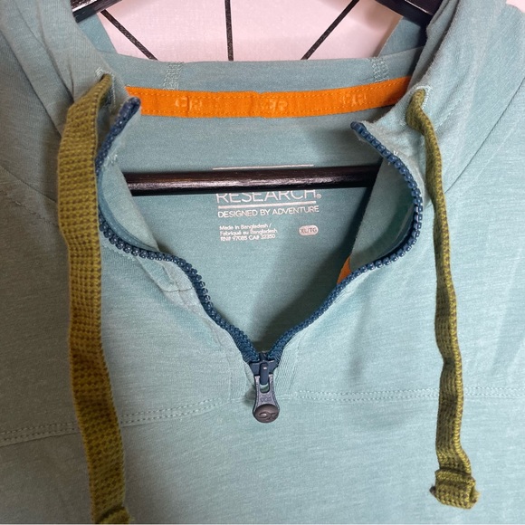Outdoor Research | Red Rocks 1/4 Zip Hoodie Shirt Teal Size XL - Picture 5 of 11